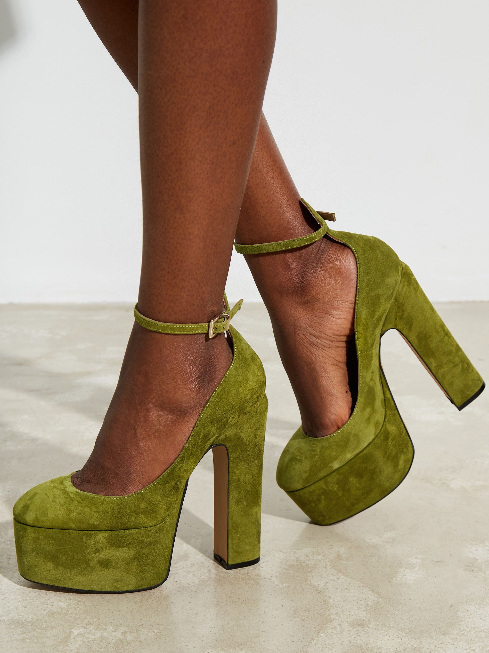 Туфли женские на платформе цвет зеленый